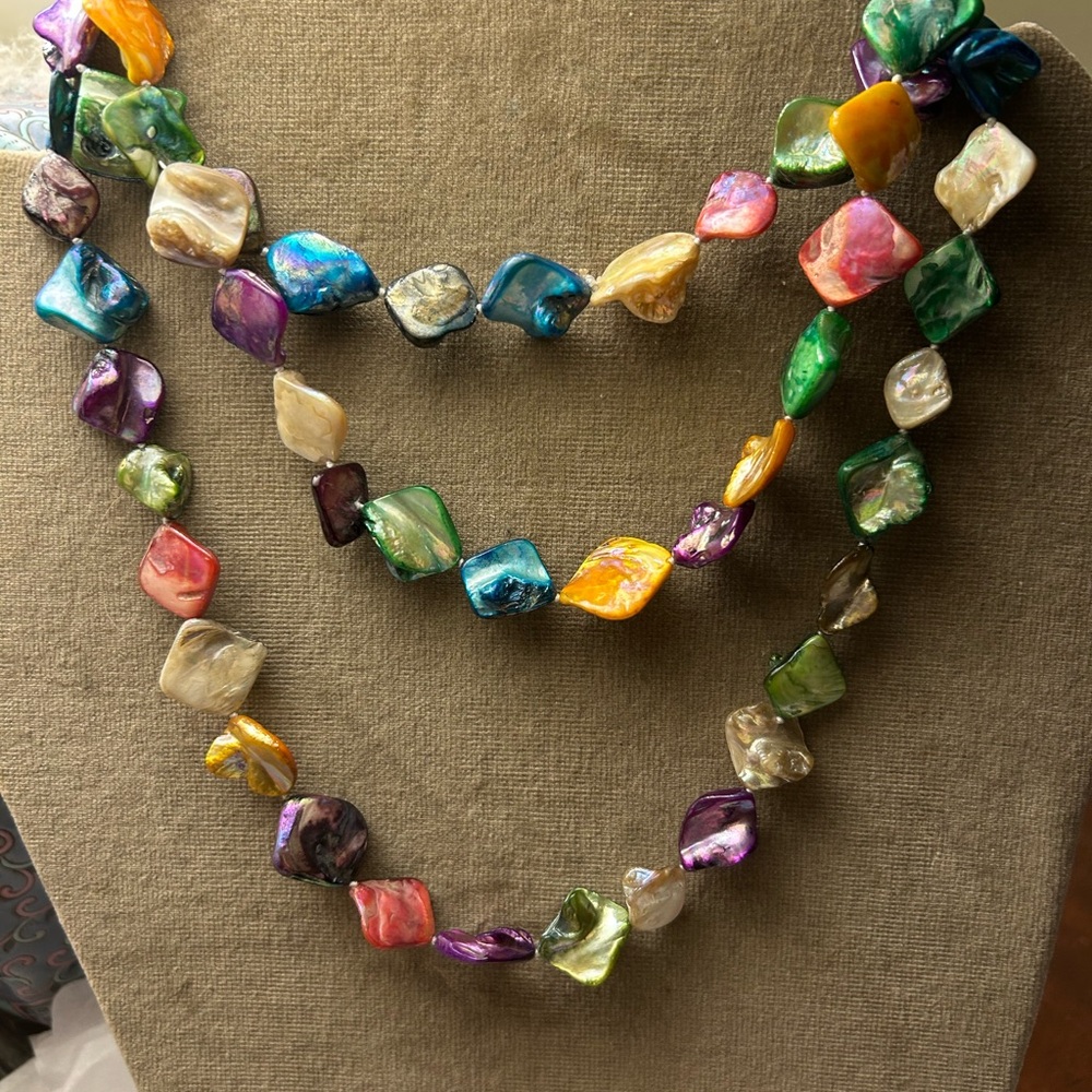 Multicolor Boho Statement Necklace - image 2